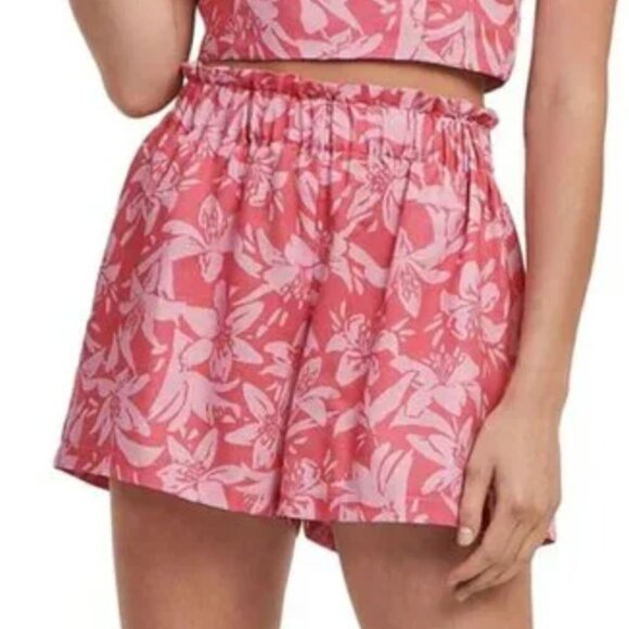 NWT CHARLIE HOLIDAY Pink Hibiscus Shorts Large - Picture 1 of 7